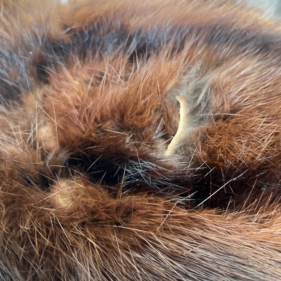 GRAFS FINE FURS Elegant Brown n Blk arm straps Satin Lined 1950s style Vintage - Picture 14 of 15